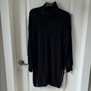 Fifteen Twenty Black Cowl Neck Hoodie with Zipper Accents